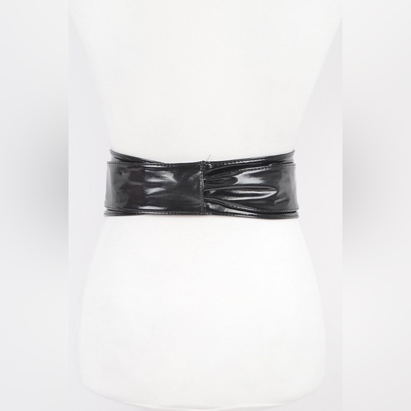 Metallic Vegan Leather Obi Statement Belt - Picture 6 of 6